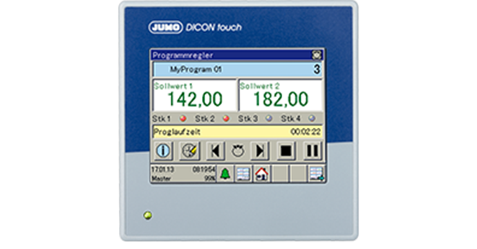JUMO DICON touch-配有无纸记录功能和触屏的双通道过程和程序控制器 (703571)
